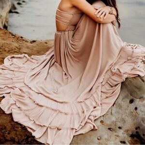 Free People Extratropical Maxi Elegant Beige Dress